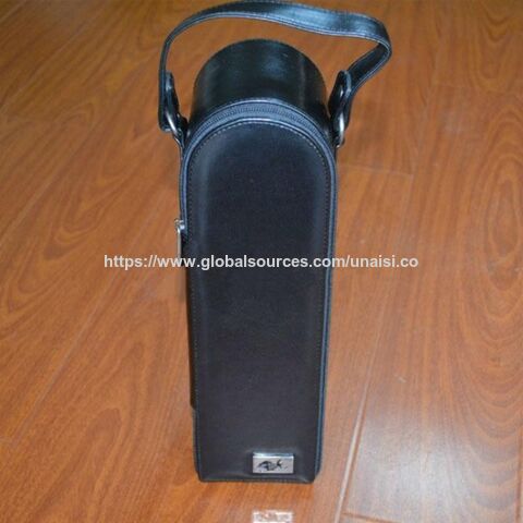 حقيبة هدايا عيد الميلاد من جلد البولي يوريثان للشمبانيا، حامل نبيذ أحمر لزجاجة واحدة for sale at factory direct price