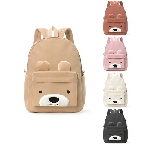 Tas Ransel Korduroi Beruang Kecil Lucu Kapasitas Besar untuk Siswa Sekolah Dasar - Cocok untuk Grosir dan Distributor