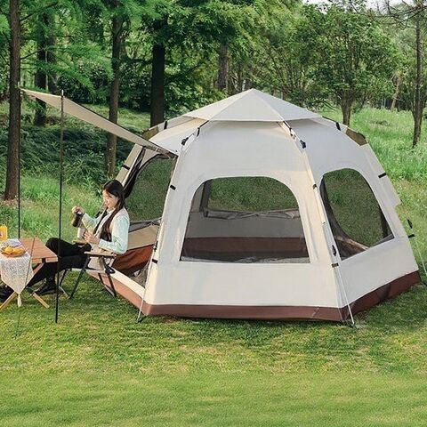Tentes de camping, Tente hexagonale en gros, camping en plein air, équipement de pique-nique portable imperméable épaissi for sale at factory direct price