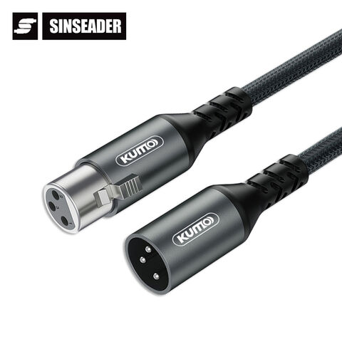 Cable de Micrófono XLR de 3 Pines Macho a Hembra Chapado en Oro de 0.9m, 1.8m, 3m