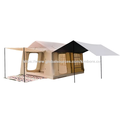 خيمة قابلة للنفخ شديدة التحمل طراز 12X، قماش أكسفورد 420D، تصميم محمول، تعبئة 85x55x40 سم، أساسيات مغامرة عائلية
