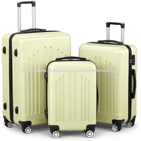 Ensembles de Bagages pour la Maison 3 Pièces, Ensemble de Valises Rigides PC+ABS avec Roues Pivotantes Doubles et Serrure TSA pour Voyages d'Affaires, Ensemble de 3 Pièces