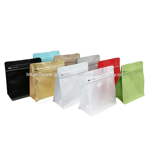 Einkaufstaschen, Lebensmittelverpackungsbeutel, Aluminiumfolien-Kaffeetasche mit seitlichem Reißverschluss, Achtseiten-Siegelbeutel für Kaffeebohnen for sale at factory direct price