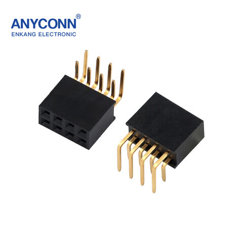 Tira de Pines Hembra de Doble Fila y 90 Grados, Conector Hembra para Placa PCB