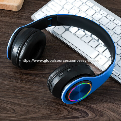 Fones de ouvido estéreo Bluetooth, fones de ouvido sem fio leves, dobráveis, com cartão, fones de ouvido Bluetooth montados na cabeça