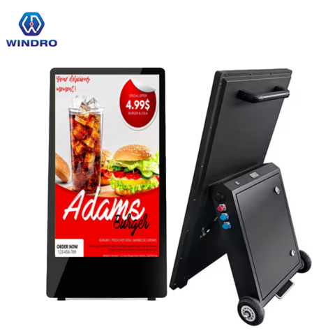 Layar Iklan LCD Tahan Air 55 Inci, Kios Digital Signage Portabel Bertenaga Baterai untuk Toko Ritel for sale at factory direct price