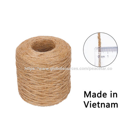 Ficelle de Jute Ultra-fine de 2 mm. Longueur Totale de 75 Mètres. Fabriquée au Vietnam.