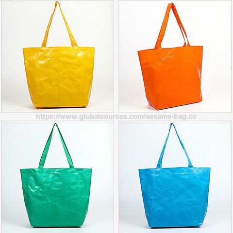 Bolsas de compra de tela tejida de PP personalizadas, bolso tejido duradero y ecológico de PP