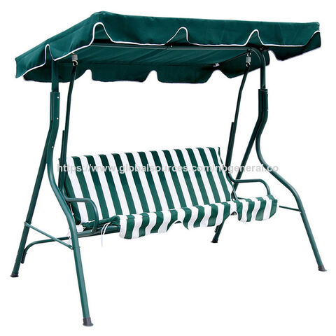 Columpio de jardín de patio con estructura de acero de 3 asientos al por mayor con diseño de toldo for sale at factory direct price