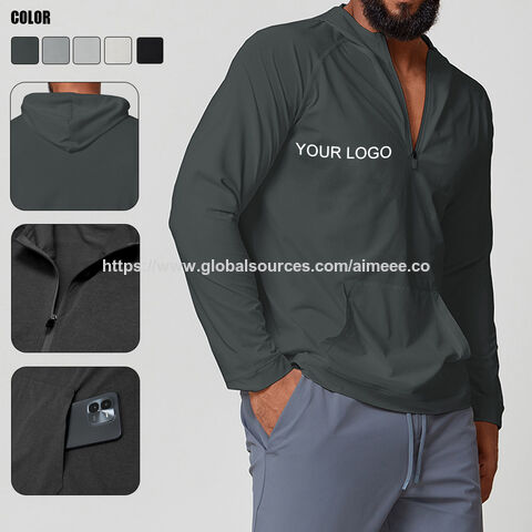 Herren Sport- und Fitness-Langarmshirts mit Kapuze, Sonnenschutz, 7A antibakteriell, kühlend, für Outdoor-Wandern und Angeln for sale at factory direct price