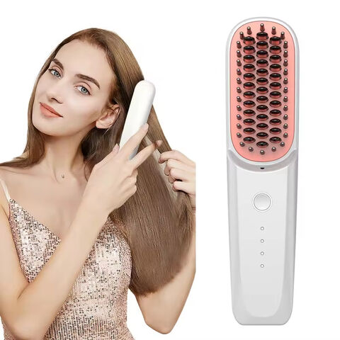 Cepillo Alisador de Pelo Inalámbrico Recargable de Calentamiento Rápido con Control de Tres Temperaturas - Cepillo Alisador Portátil for sale at factory direct price