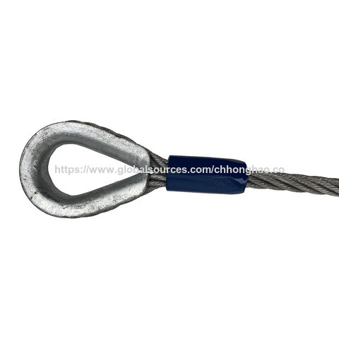 Eslinga de cable de acero galvanizado con guardacabos para elevación, aparejada a mano para grúa for sale at factory direct price