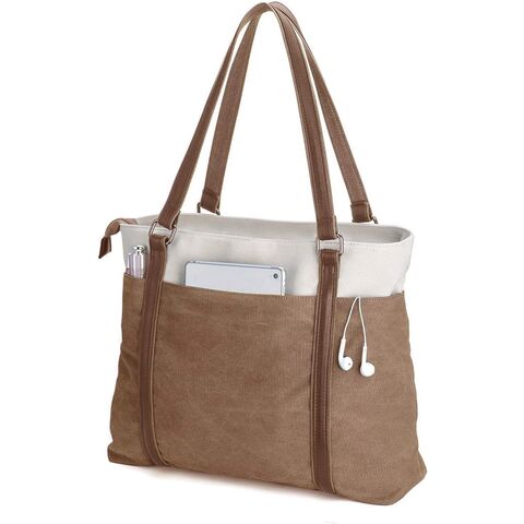 Bolso tote, Bolso tote para laptop para mujer, correas para los hombros, gran capacidad, bolso para laptop para el trabajo, bolso de mano para mujer, bolso de lona para el hombro, bolso para laptop