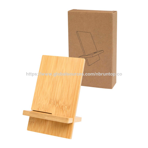 Dudukan Ponsel Bambu Murah dengan Lubang Pengisian Daya, Dudukan Ponsel Kayu Lepas Pasang untuk Dudukan Tablet Meja untuk Ponsel iPad for sale at factory direct price