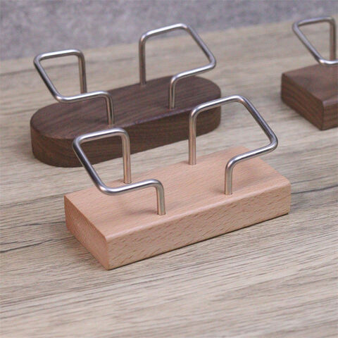Soporte de Tarjetas de Visita de Madera para Escritorio, Exhibidor de Tarjetas de Nogal para Oficina for sale at factory direct price