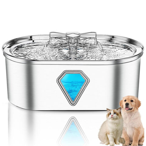Fuente de Agua para Mascotas de Acero Inoxidable 304 de 3.5L con Ventana de Visualización de PC, Dispensador Automático de Agua para Gatos de Bajo Voltaje for sale at factory direct price