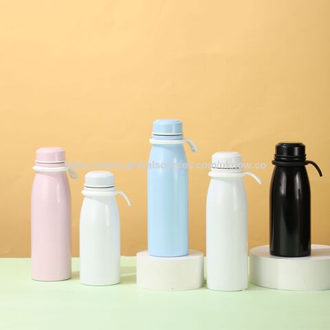 Nouvelle Bouteille d'Eau/Lait Isotherme Portable en Acier Inoxydable 304, Gourde de Sport à Vide avec Bouchon Étroit et Poignée en Silicone for sale at factory direct price