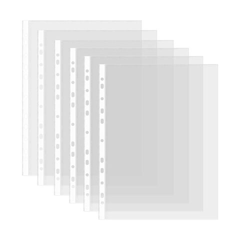 Protectores de Hojas A4 Transparentes Ultra Delgados de 500 Unidades con 11 Agujeros para Carpetas y Archivadores - Bolsillos Perforados DIY para Documentos de Hojas Sueltas - Cubiertas de Polipropileno