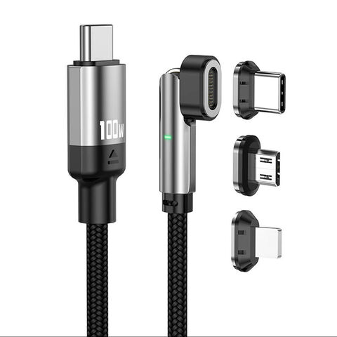 100W Type C USB Cable Phone USB Charge Data Magnetic Charging Cable 540 Degree Rotation 3 in 1 Magnetic Cable Fast Charging