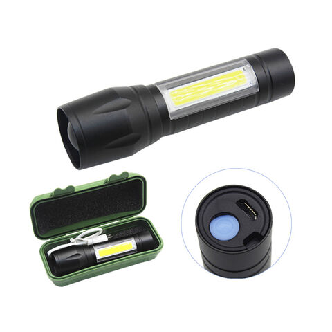 Linterna LED Mini Portátil EDC de Aluminio OEM, Recargable por USB, Zoom XPE+COB con Certificado CE