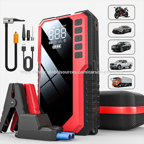 Arrancador de Coche Portátil 4 en 1, Cargador de Batería de Coche, Inflador de Neumáticos, Baterías de Auto para Herramientas de Emergencia LED 12V