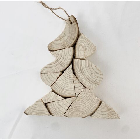 Arbre de Noël en Bois avec Corde de Suspension - Décoration de Noël en Gros