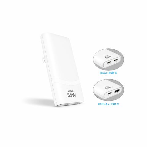 ODM & OEM 65W Slim Ladegerät 2* USB C Schnelllade-Wandladegerät für enge Räume verfügbar