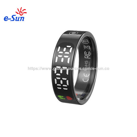 Anillo Inteligente de Acero Inoxidable con Relleno de Pegamento, IP68 Impermeable, Múltiples Modos de Ejercicio, Contador de Pasos, Pantalla de Reloj, Espera de 15 Días