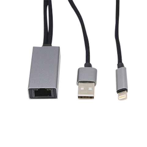 Cables para iPhone, Adaptador Lightning de 8 pines a LAN RJ45 Cable de 100M para iPhone - Suministros de conectividad para iPhone