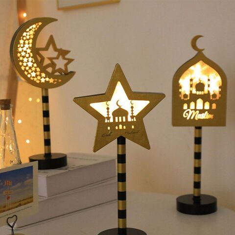 Moonlight Ball Lamp Muslim Children's Crafts Ramadan Lantern Eid Mubarak Ramadan Decoration Wooden LED Lamp for sale at factory direct price