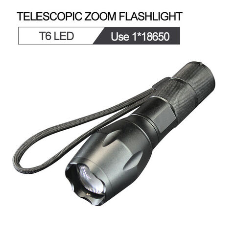 Linterna LED Fla 18650 Zoom Recargable XML T6 - Linterna LED de Largo Alcance y Alta Potencia