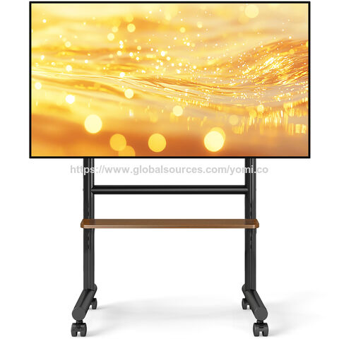 Chariot TV Réglable avec Roues OEM ODM en Gros, Ajustement Universel, Hauteur Réglable, Rangement Multifonctionnel