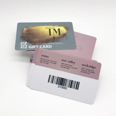 Tarjeta de Regalo/Membresía/Salón de PVC con Impresión de LOGOTIPO Personalizado y Código de Barras con Impresión UV for sale at factory direct price