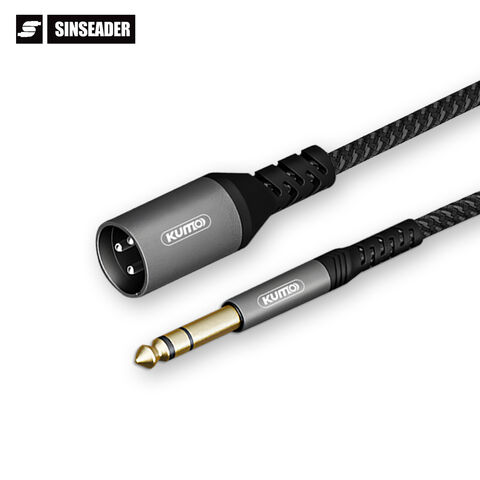 Venta al por mayor de fábrica 3FT 6FT 10FT 1/4 pulgada TRS 6.35mm a XLR Cable de audio de micrófono de 3 pines