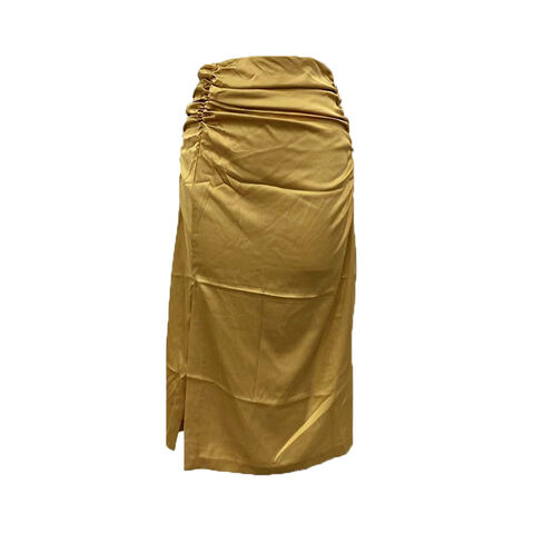 OEM Falda Larga Cruzada con Diseño Plisado en la Cintura para Mujer, Ideal para Uso Diario for sale at factory direct price