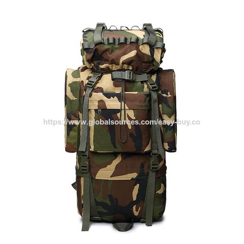 Sac à Dos Militaire Tactique Étanche en Nylon 65L Grande Capacité, Camouflage Sport, Randonnée, Grand Sac à Dos