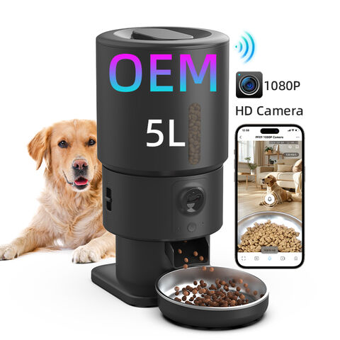 Distributeur automatique de nourriture pour animaux de compagnie avec caméra, vidéo HD 1080P, application interactive vocale en temps réel, distributeur automatique de nourriture pour chiens et chats avec caméra