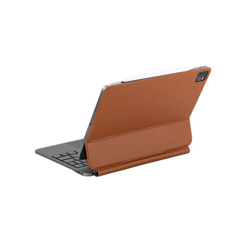 Magic Keyboard Castanho Caramelo com Touchpad e Luz LED para iPad Air 7 11 polegadas M3, Atração Magnética Flutuante, Teclado Sem Fio