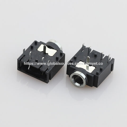 Conector AUX hembra, clavija de 5 pines, enchufable, todo de plástico, cabezal de cobre para auriculares