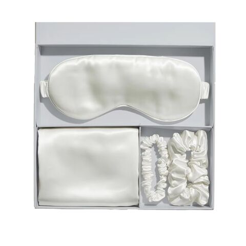 Conjunto de presente de fronha de seda de amoreira 100% no atacado com caixa de logotipo personalizada Presente promocional de Natal de seda for sale at factory direct price