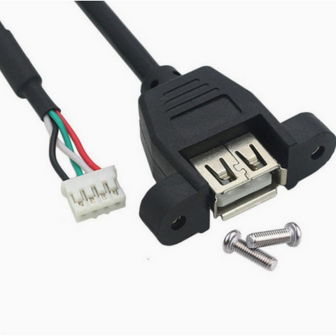 Conector USB 2.0 Hembra Personalizado con Terminal de 4 Pines y Tornillos for sale at factory direct price