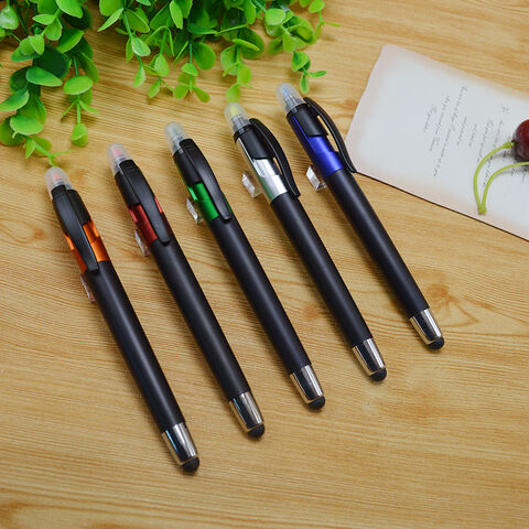 Creative 2-in-1 highlighter, promotional ballpoint pen, logo imprintable for sale at factory direct price