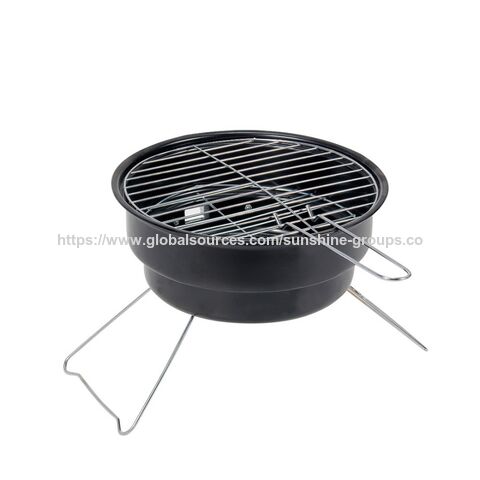 Kleiner Outdoor-Grill, runder Grillrost, zusammenklappbarer und tragbarer Haushaltsgrillofen, Fleischgrillofen