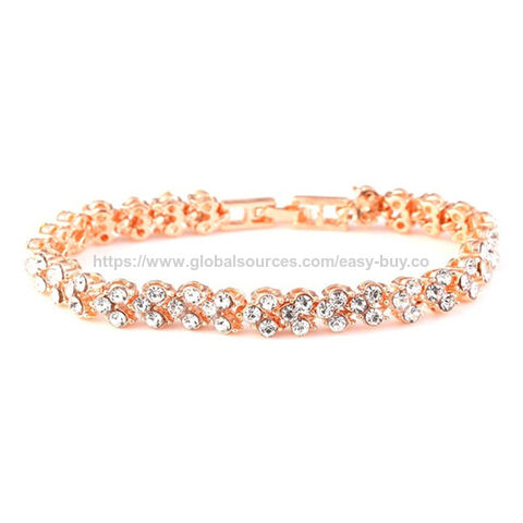 Pulsera de cristal de diamante 'Love' estilo romano para mujer, de lujo ligero y nicho, con un toque de alta gama para el verano