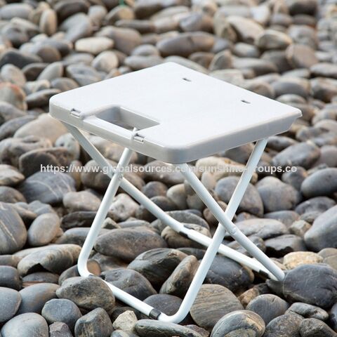 Silla plegable para camping al aire libre, silla pequeña de plástico, taburete plegable para picnic, banco pequeño con patas de hierro, soporte para barbacoa, taburete plegable