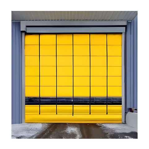 Porte Industrielle à Empilement Rapide avec Fenêtre Transparente Personnalisée de Grande Taille, Résistante au Vent