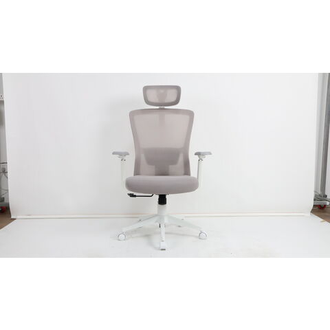 Chaise de Bureau Pivotante en Maille Blanche pour Bureau à Domicile