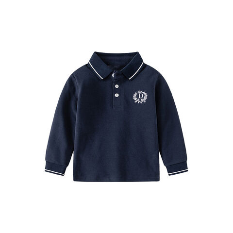 Polo Premium à Manches Longues avec Logo Personnalisé pour Enfants, Haut 100% Coton, Style Décontracté, Uniforme de Maternelle, Uniforme d'Équipe for sale at factory direct price