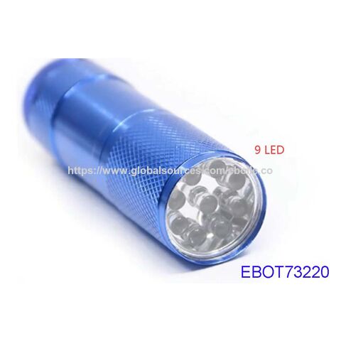Nouvelle lampe de poche antidérapante à 9 LED avec logo personnalisé, idéale pour la randonnée, le cyclisme et la pêche de nuit.