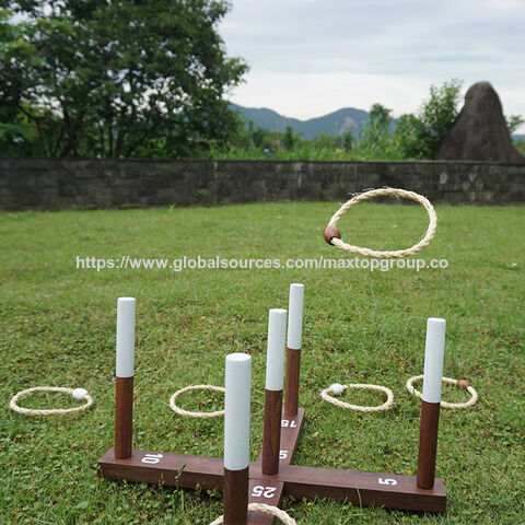 Juego de Lanzamiento de Anillas Rústico en Oferta para Jardín al Aire Libre - Divertido Juego de Lanzamiento de Anillas de Madera para Niños y Adultos, Empaquetado en Caja para Juego de Jardín en el Patio Trasero for sale at factory direct price